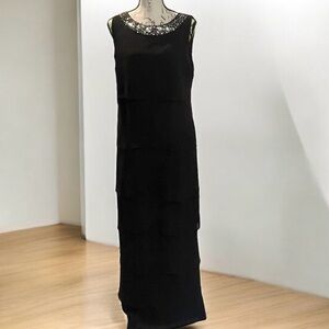 Vintage R&M Richard’s black Chiffon formal gown Women’s SZ 8